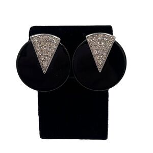 Trifari Art Deco Clip On Earrings